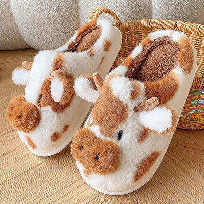 Moo & Clover™ Soft - Stitched Cow Slippers