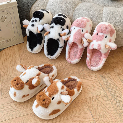 Moo & Clover™ Soft - Stitched Cow Slippers
