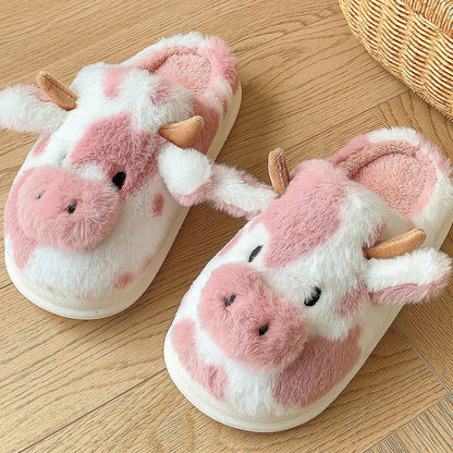 Moo & Clover™ Soft - Stitched Cow Slippers